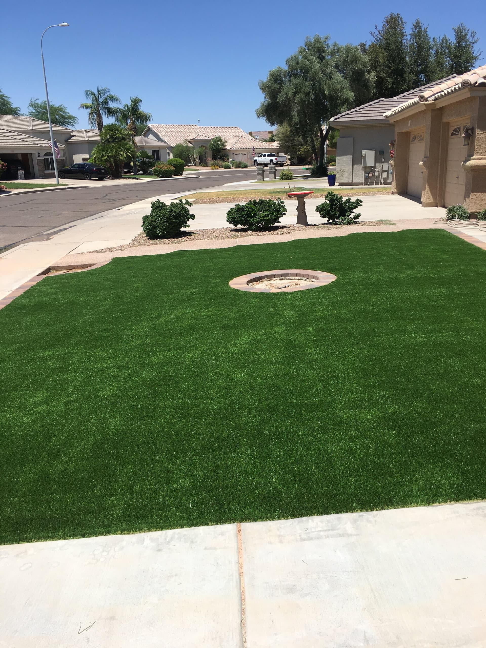 Manicured front-yard turf installation at a Chandler home